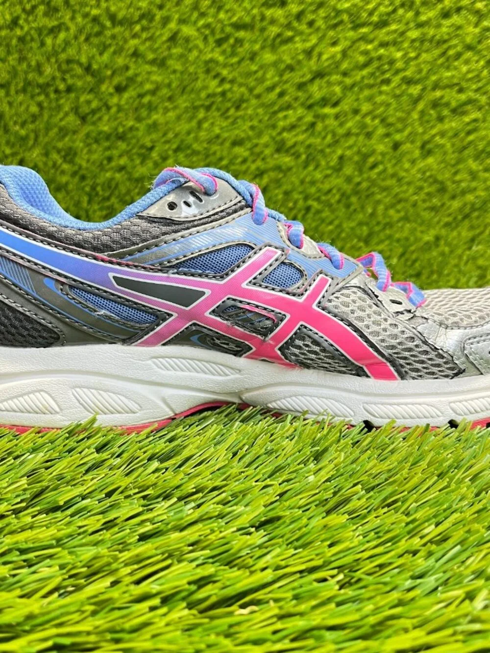 Asics Gel-Contend 2 Womens Size 6.5 Gray Pink Athletic Running‎ Shoes Sneakers